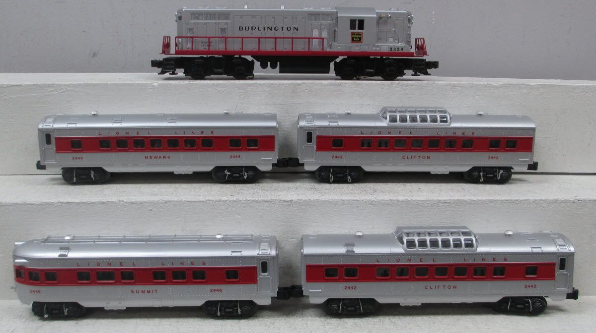 Lionel 6-31775 O Gauge Burlington GP-7 Diesel Passenger Train Set #1562W