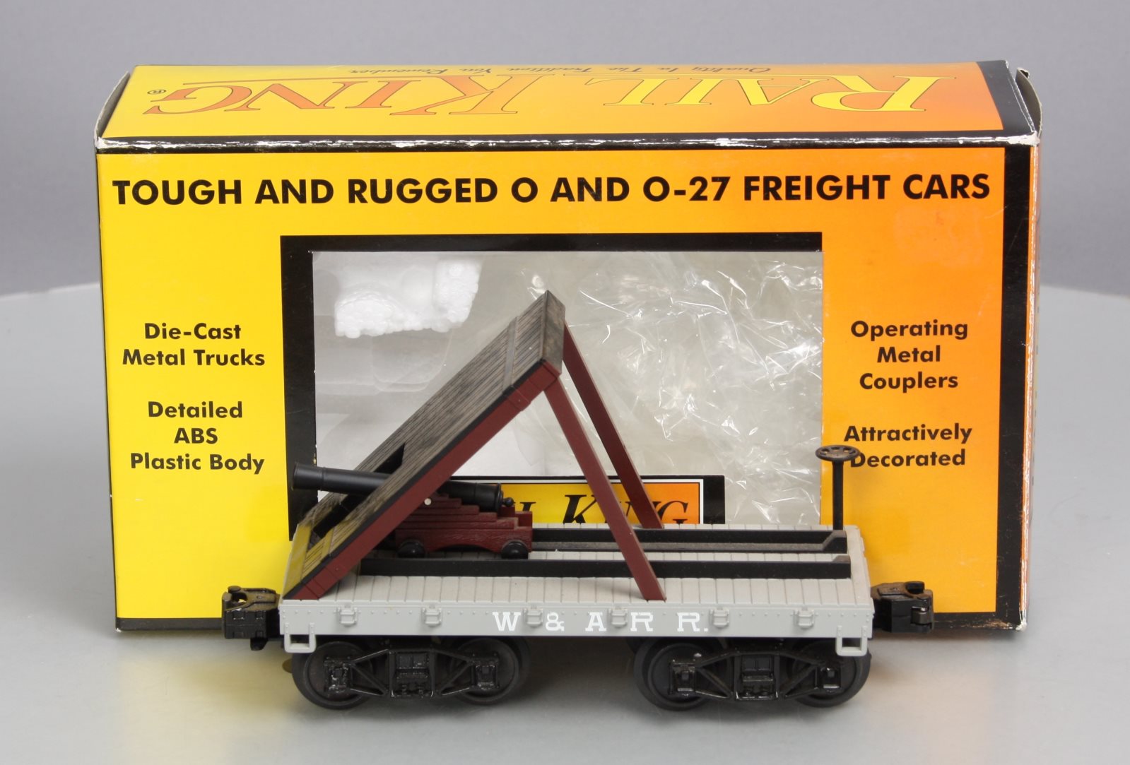 MTH 30-76439 19th Century W.A.R.R. Flat Car with Cannon