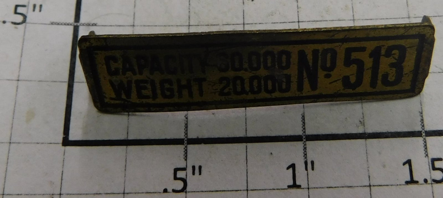 Lionel 513-8 #513 Brass Number Plate