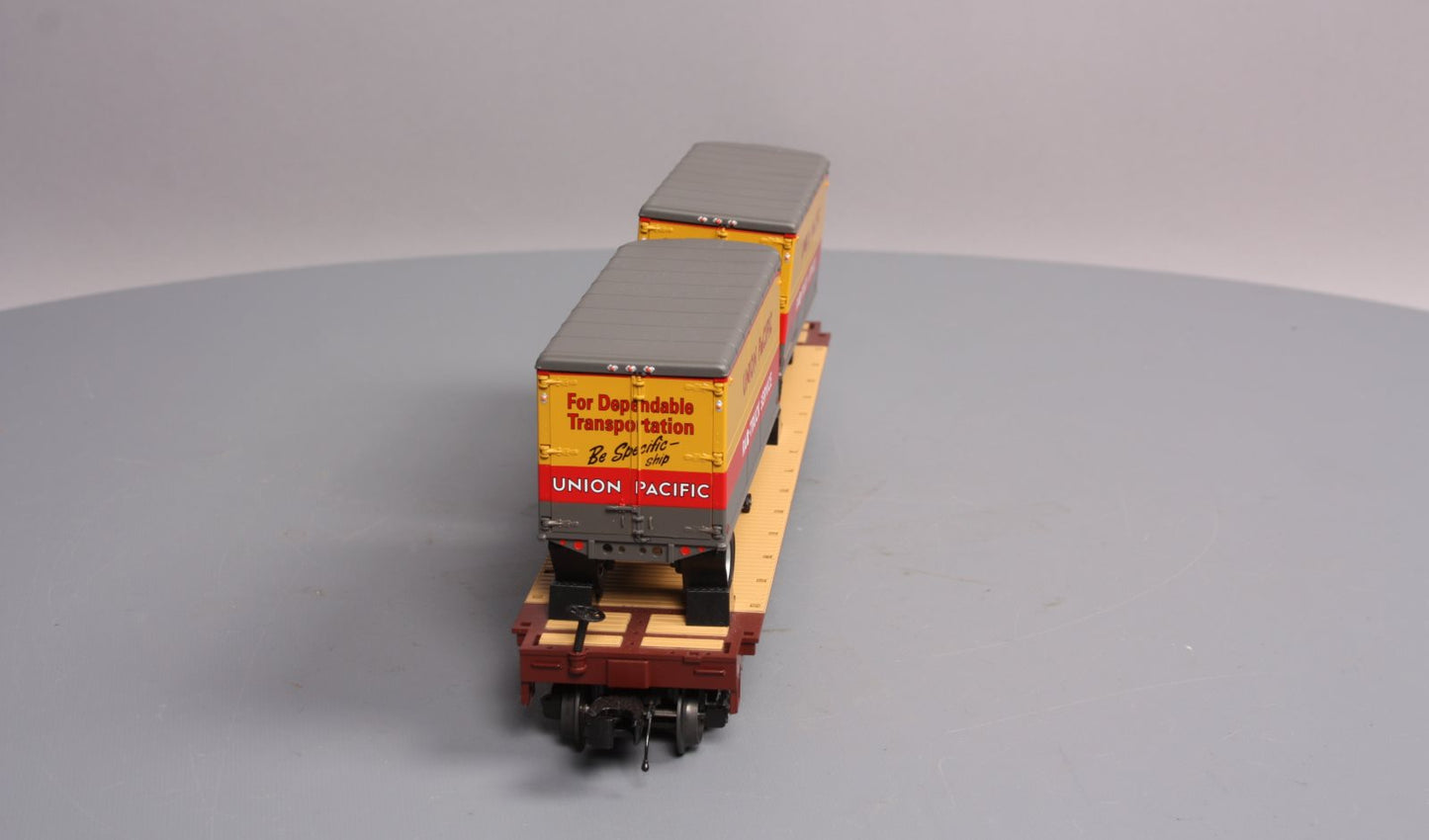 MTH 20-95124 O Gauge Union Pacific Flatcar w/ 2 Pup Trailers #53022