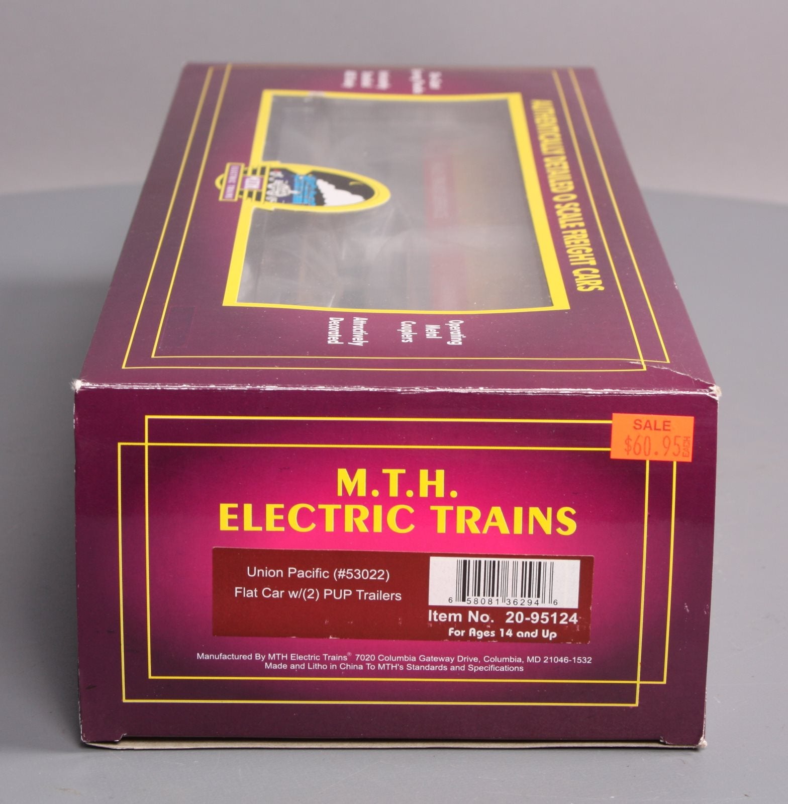 MTH 20-95124 O Gauge Union Pacific Flatcar w/ 2 Pup Trailers #53022