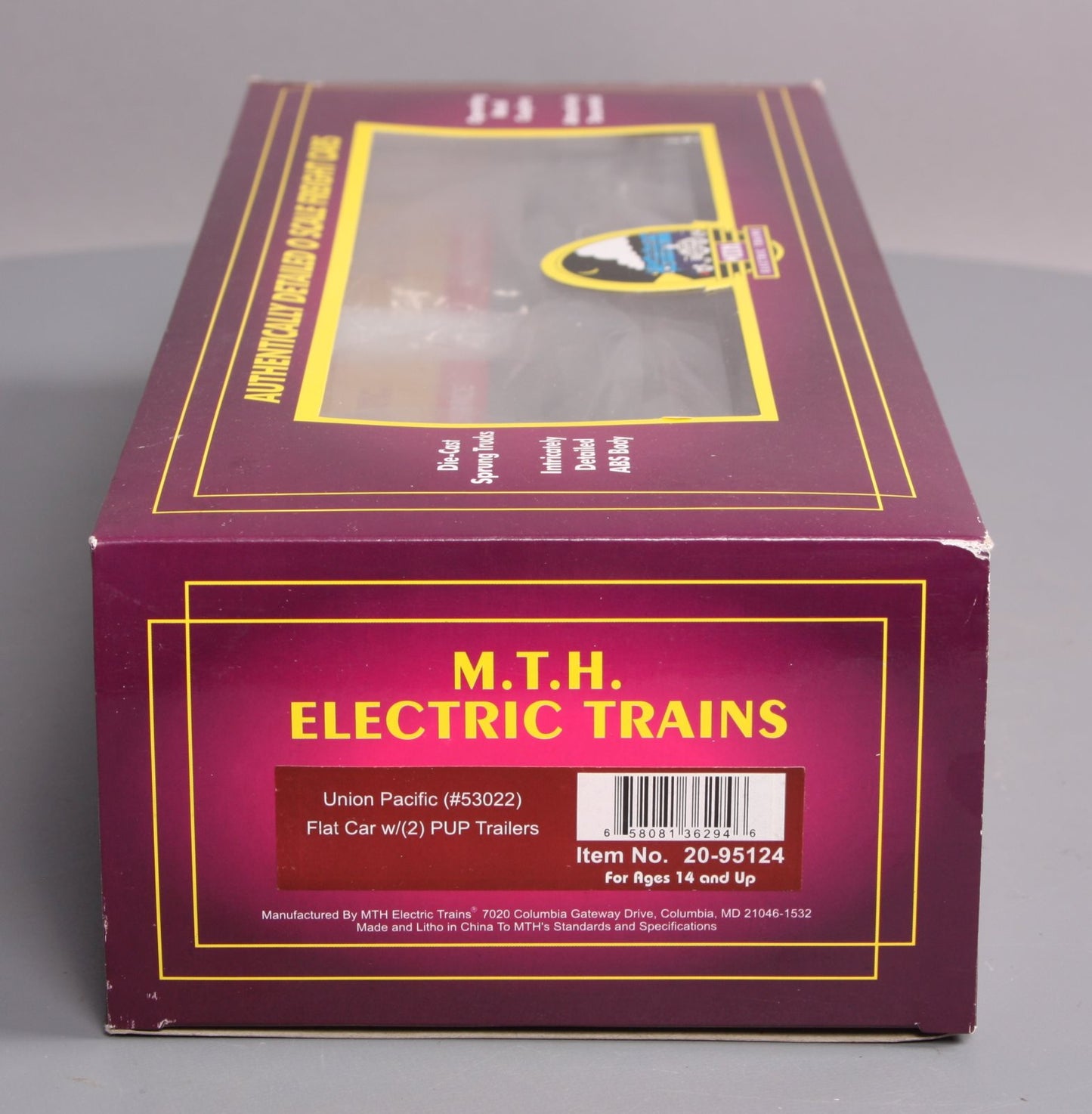 MTH 20-95124 O Gauge Union Pacific Flatcar w/ 2 Pup Trailers #53022