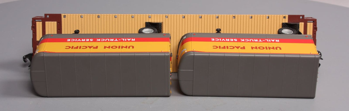 MTH 20-95124 O Gauge Union Pacific Flatcar w/ 2 Pup Trailers #53022