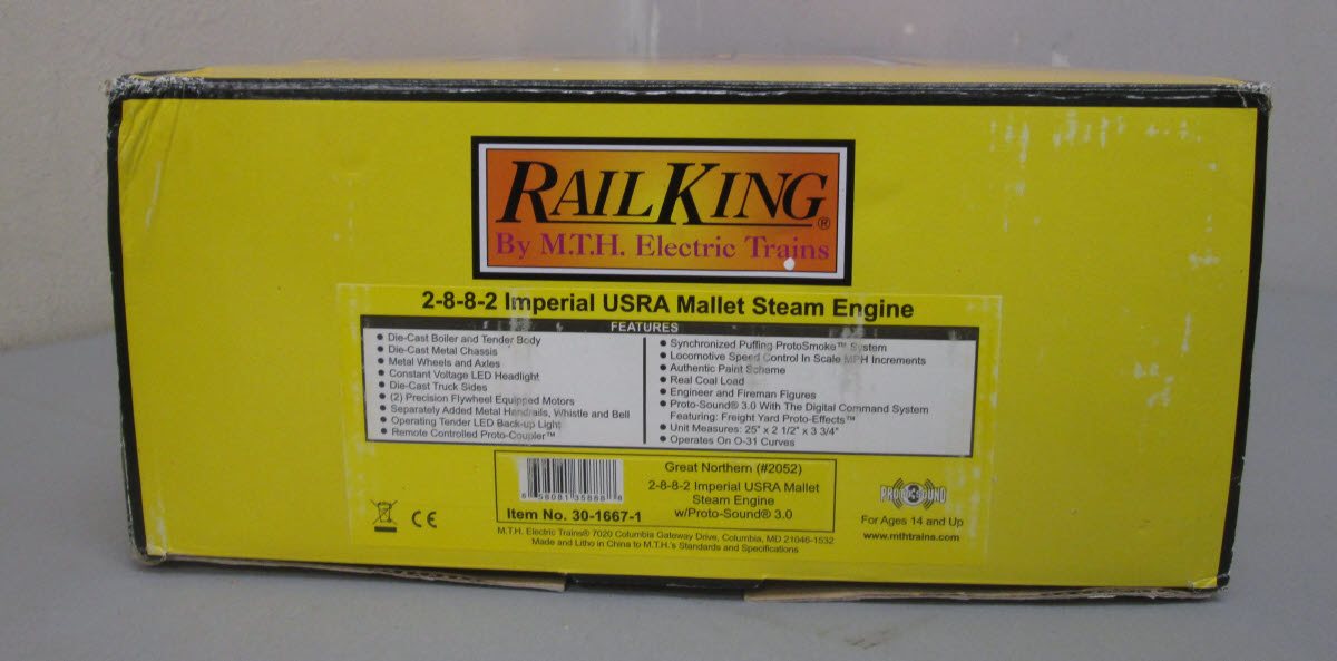 MTH 30-1667-1 Great Northern O-27 Imperial 2-8-8-2 w/PS3 #2052