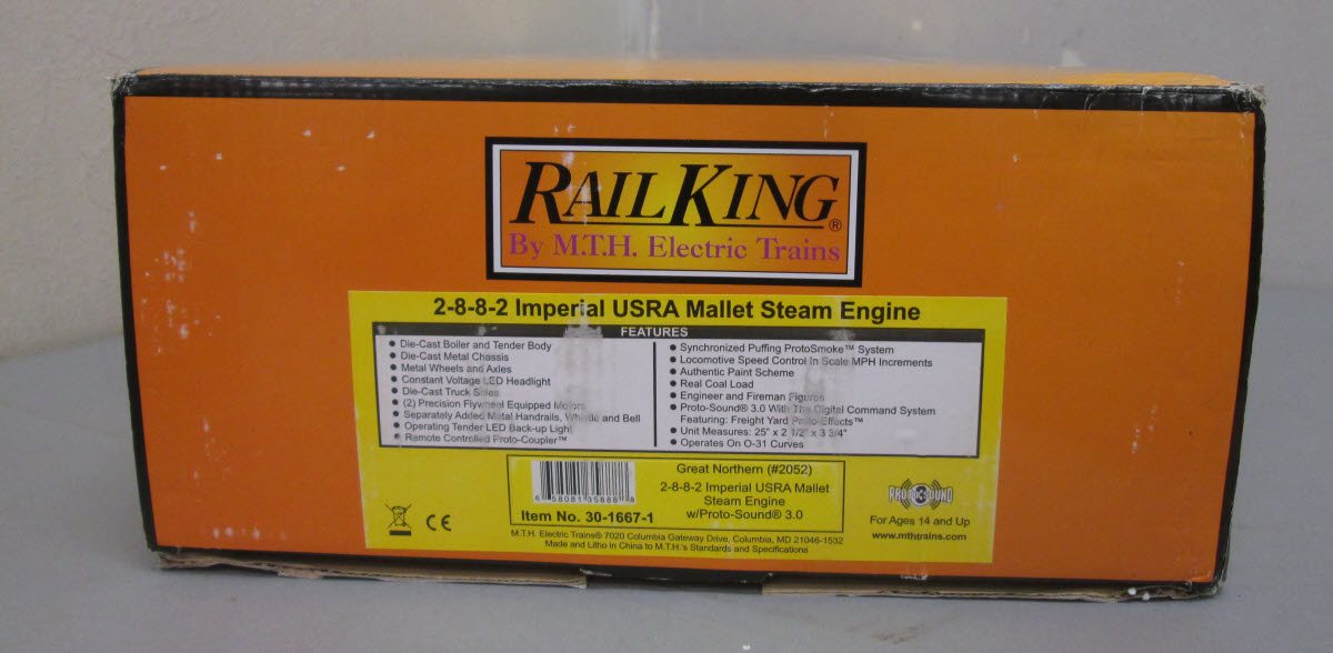 MTH 30-1667-1 Great Northern O-27 Imperial 2-8-8-2 w/PS3 #2052