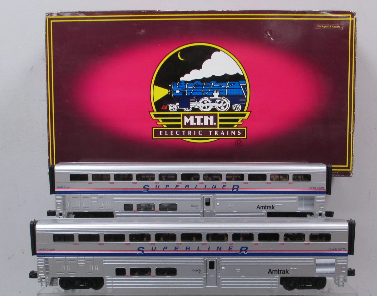 MTH 20-66123 O Amtrak Premier SuperLiner Coach Car Set (Set of 2)