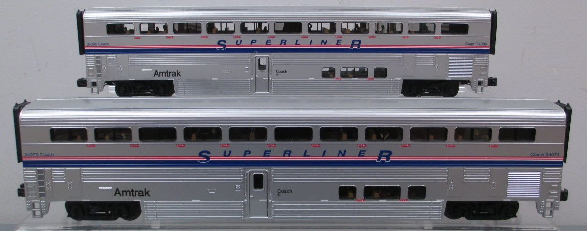 MTH 20-66123 O Amtrak Premier SuperLiner Coach Car Set (Set of 2)