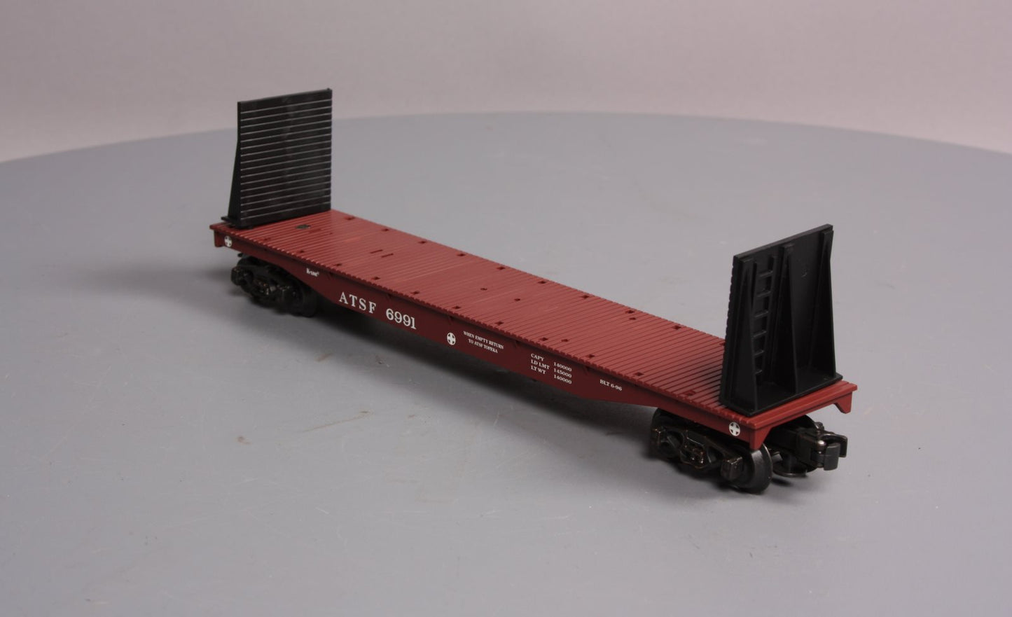 K-Line K6991 O Gauge ATSF Bulkhead Flatcar