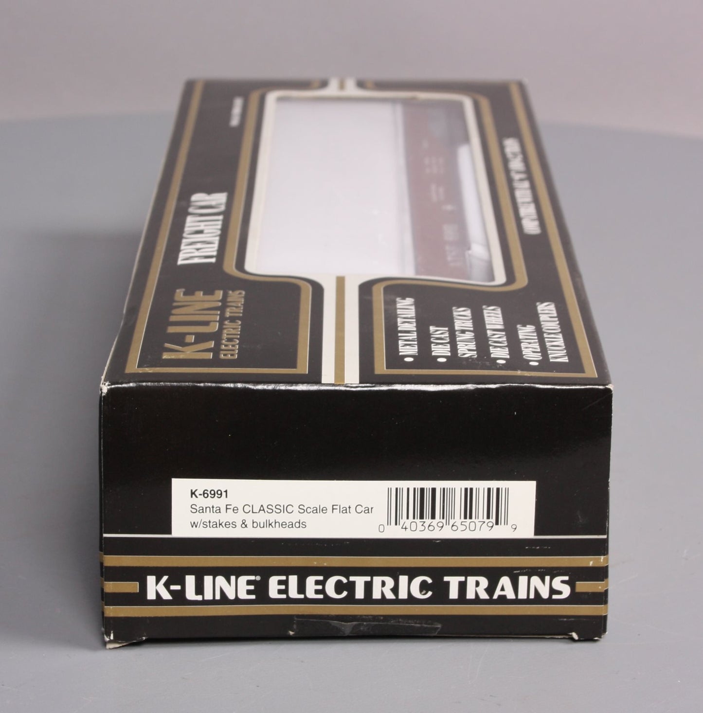 K-Line K6991 O Gauge ATSF Bulkhead Flatcar