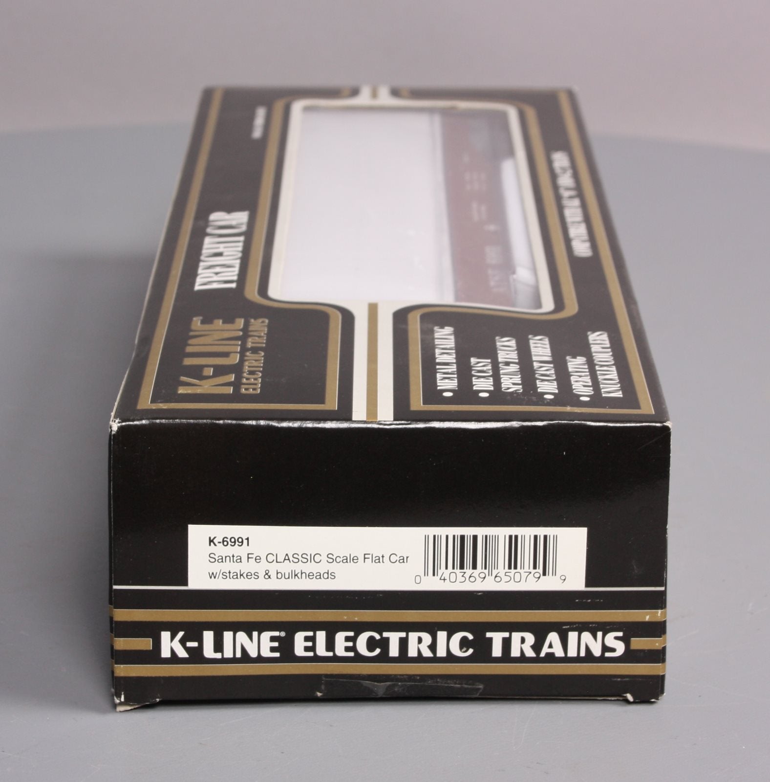 K-Line K6991 O Gauge ATSF Bulkhead Flatcar