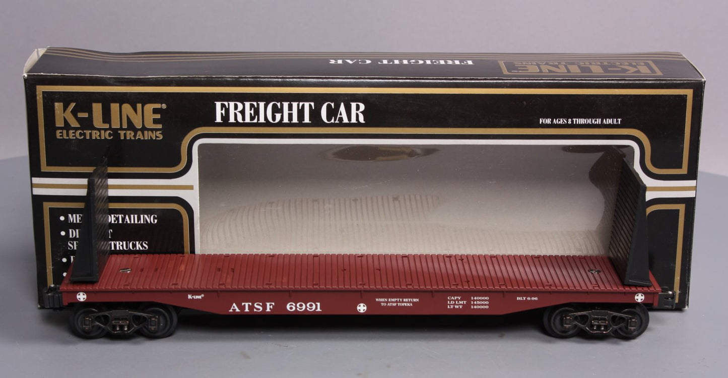 K-Line K6991 O Gauge ATSF Bulkhead Flatcar