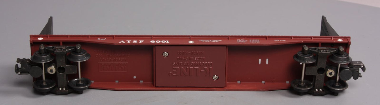 K-Line K6991 O Gauge ATSF Bulkhead Flatcar