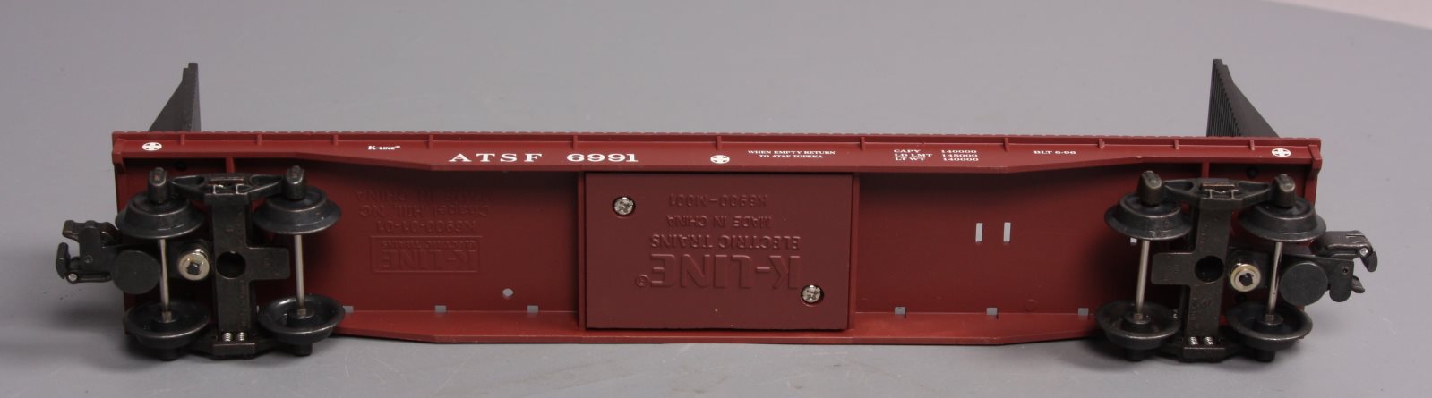 K-Line K6991 O Gauge ATSF Bulkhead Flatcar
