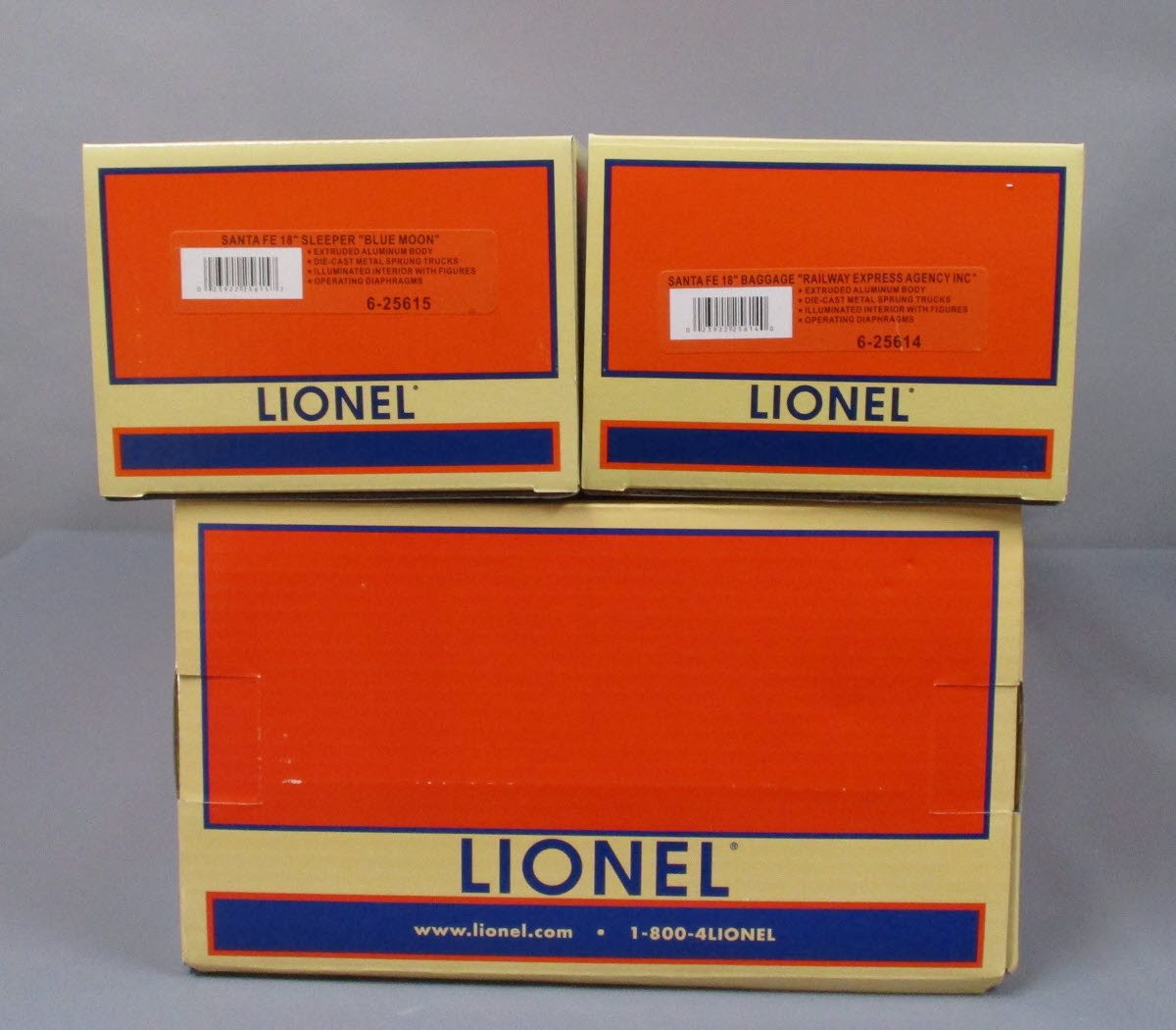 Lionel 6-25613 Santa Fe Super Chief 18" Passenger Car Set