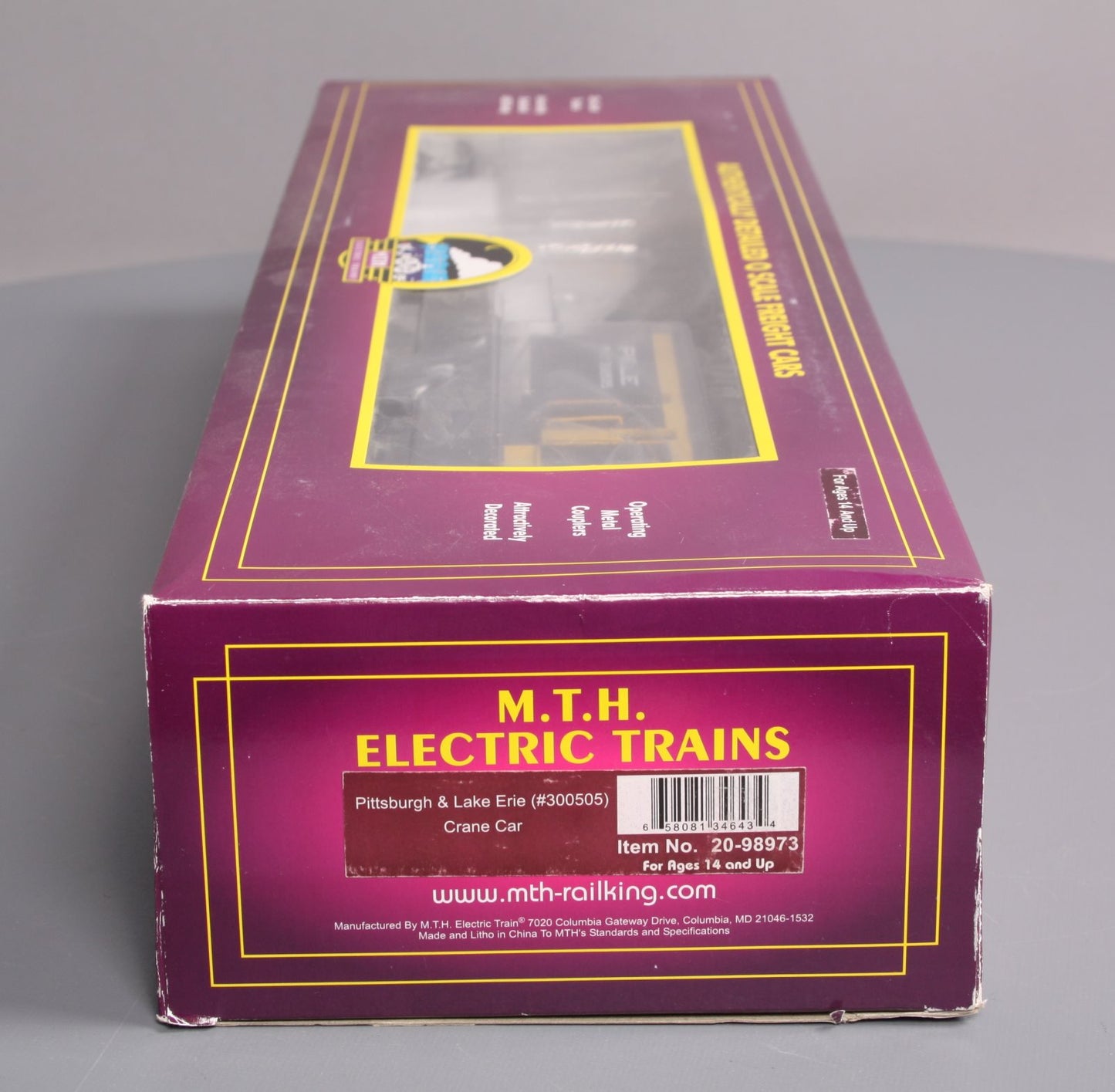 MTH 20-98973 O Gauge Pittsburgh & Lake Erie Crane Car #PX300505