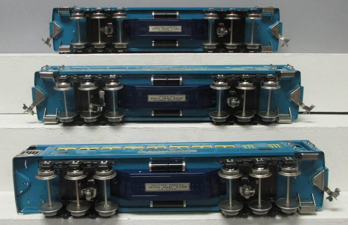 MTH 11-40040 Std.Gauge Two Tone Blue Comet Nickel Trim Passenger Set (Set of 3)