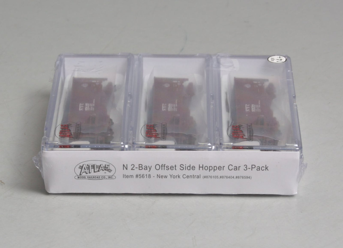 Atlas 5618 N Scale New York Central 2-Bay Offset Hopper Set (3 Cars)