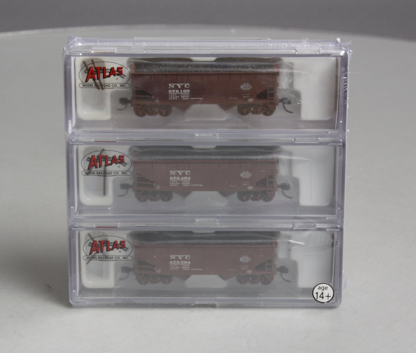 Atlas 5618 N Scale New York Central 2-Bay Offset Hopper Set (3 Cars)