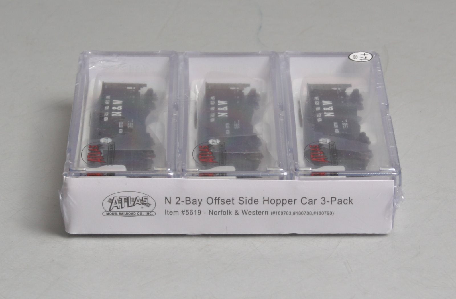 Atlas 5619 N Scale Norfolk & Western 2-Bay Offset Hopper 3-Car Set