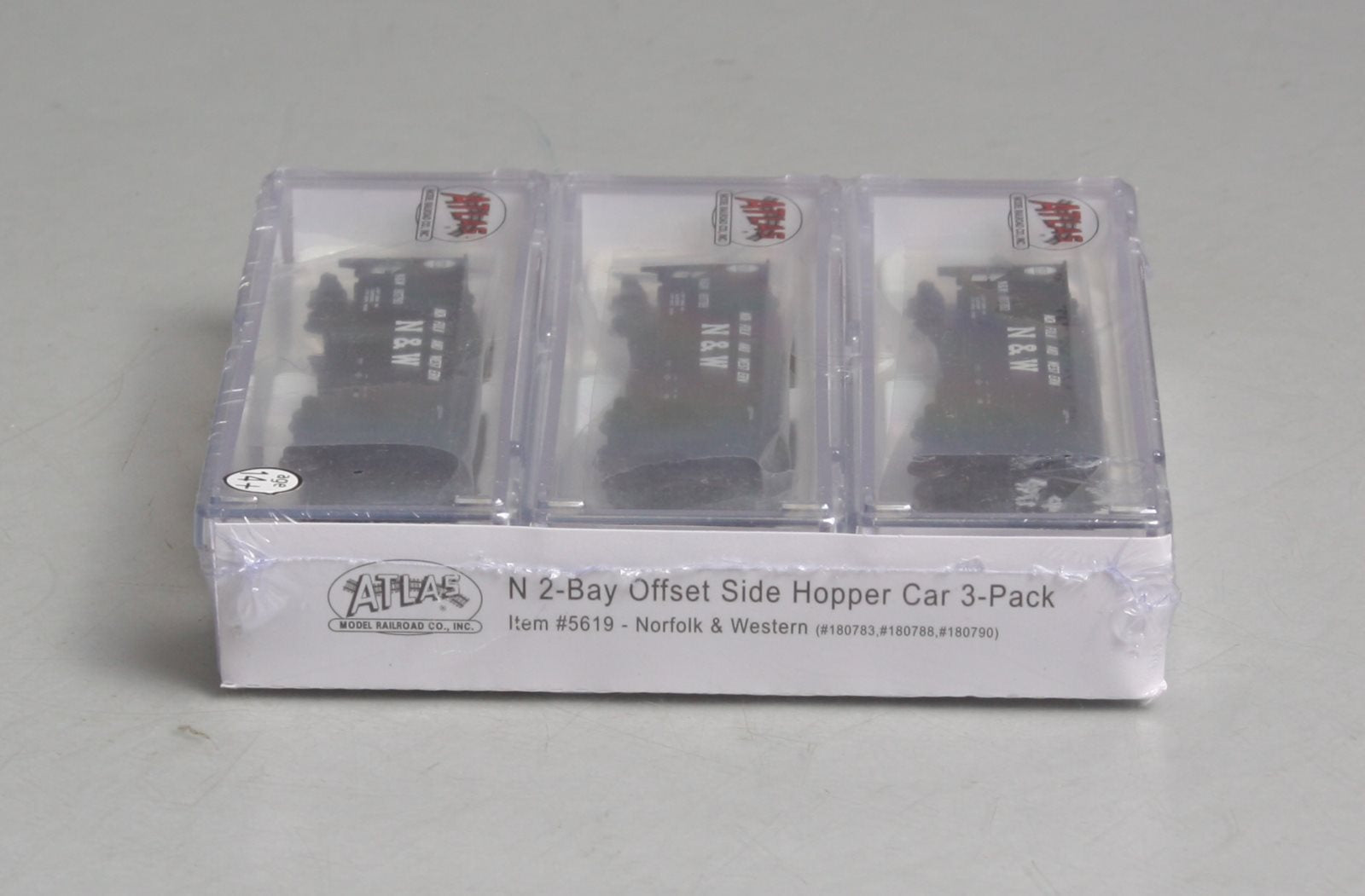 Atlas 5619 N Scale Norfolk & Western 2-Bay Offset Hopper 3-Car Set