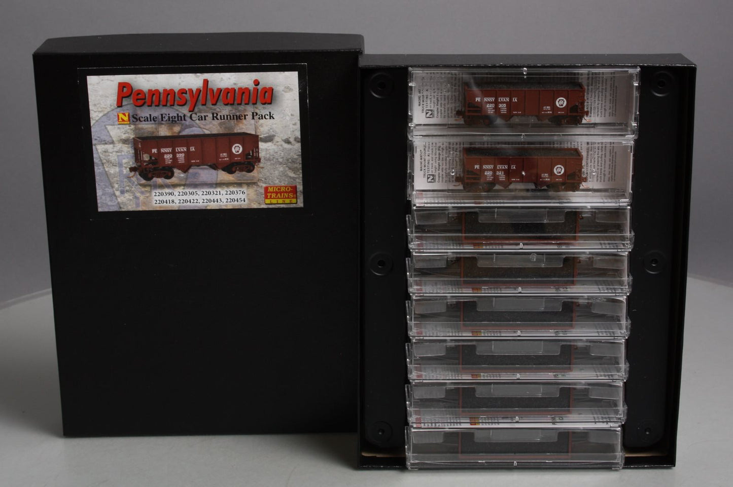 Micro-Trains 99300807 N Pennsylvania 33' Twin Bay Hopper w/Load (Set of 8)