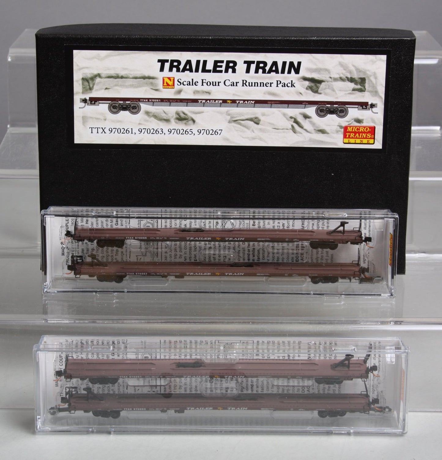 Micro-Trains 99300091 N TTX 89' Intermodal Flatcar Runner Pack (Set of 4)