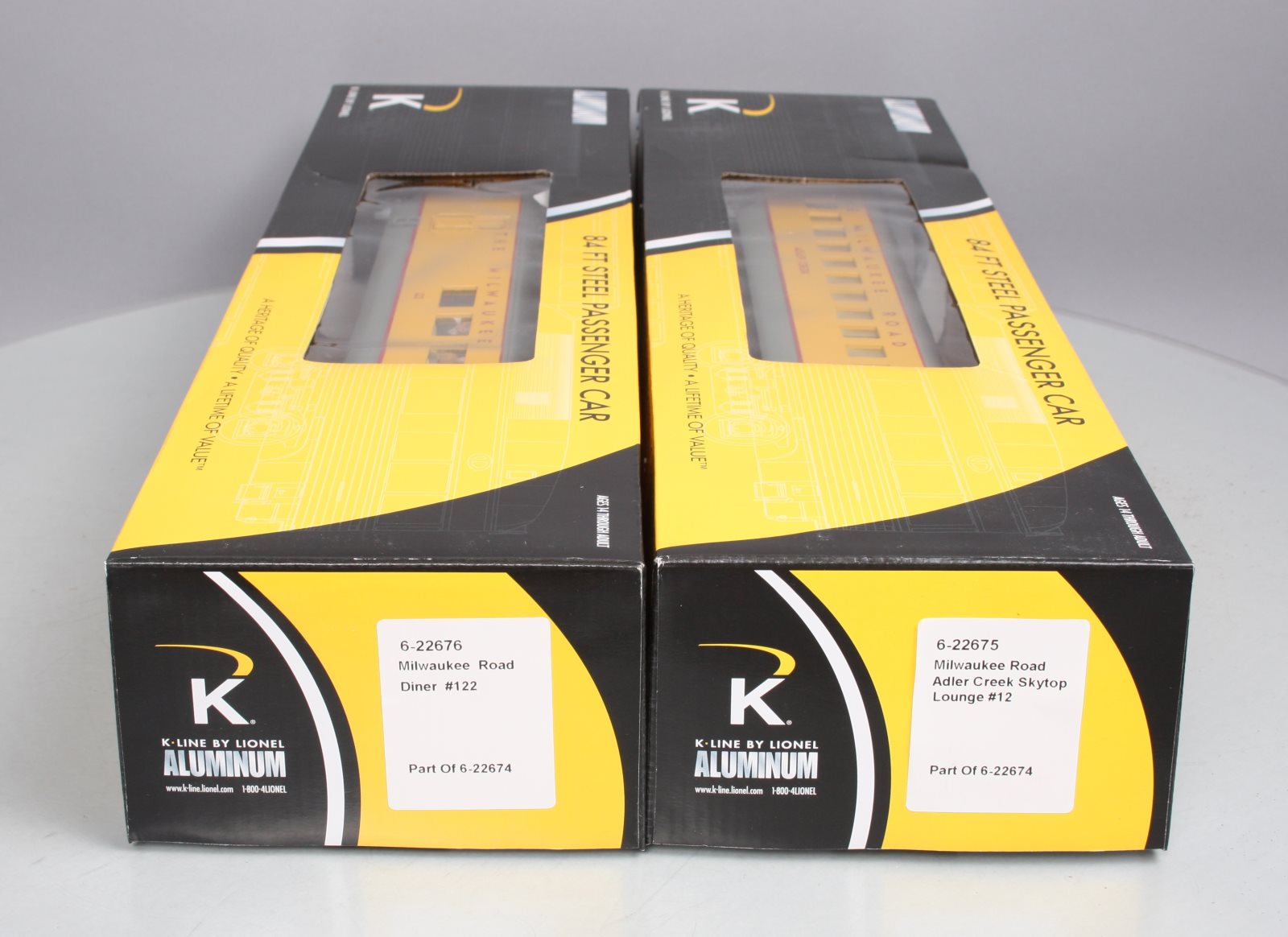 Lionel 6-22674 Milwaukee Road 21'' Aluminum Diner & Observation