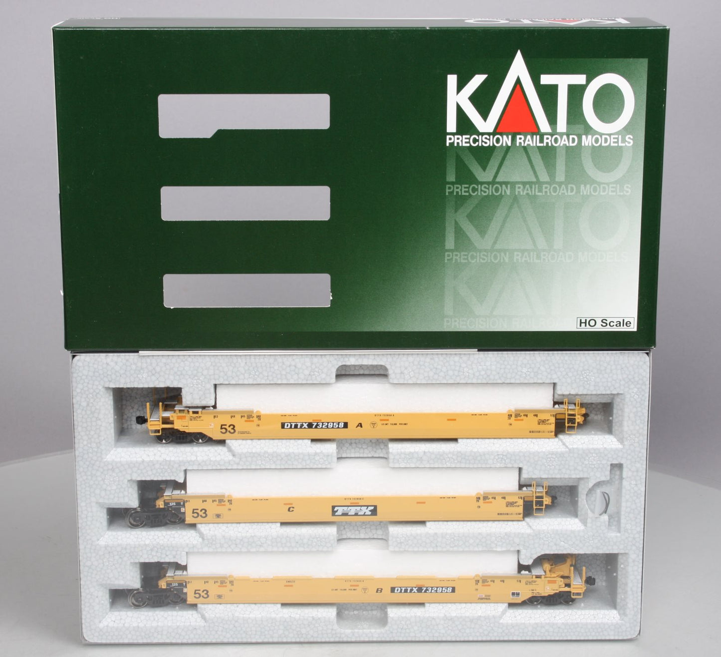 Kato 30-9045 HO TTX Gunderson MAXI-IV Double Stack Well Car Set #732958