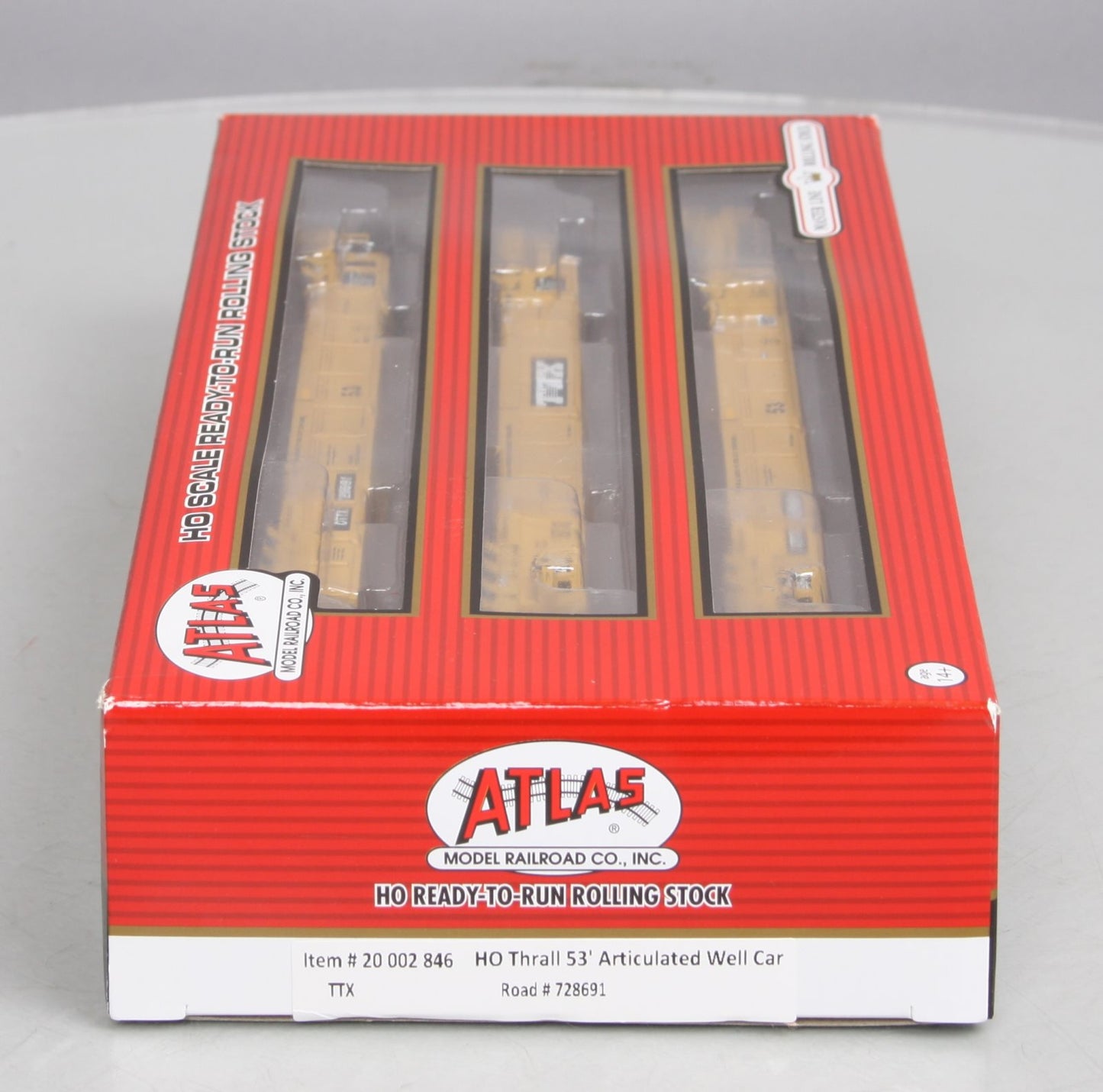 Atlas 20002846 HO Scale TTX Corporation 53' Articulated Well Car #728691