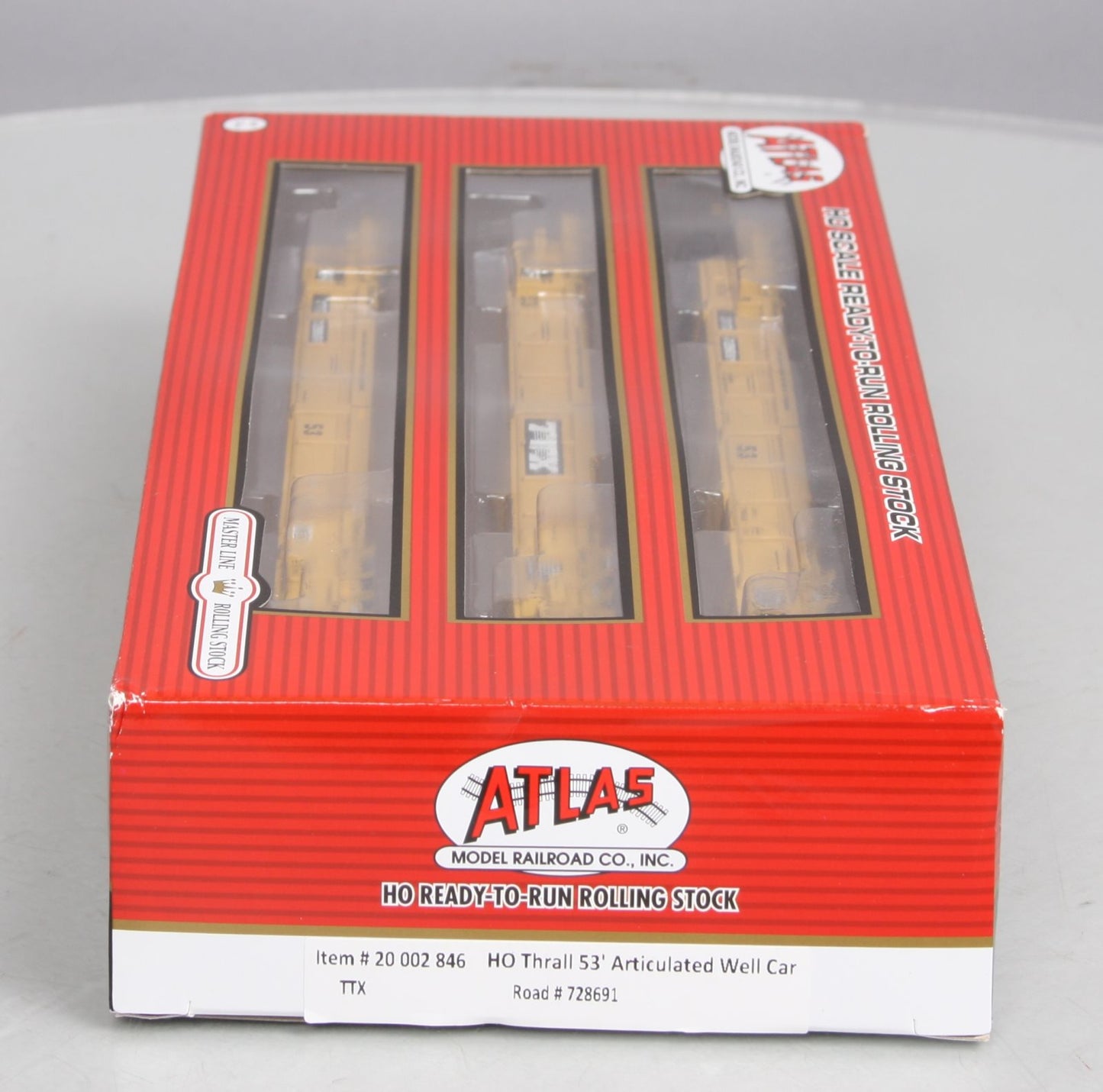 Atlas 20002846 HO Scale TTX Corporation 53' Articulated Well Car #728691