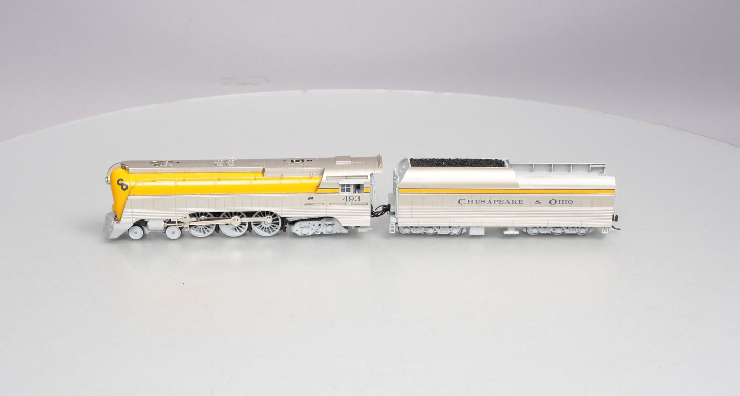 Broadway Limited 4557 HO C&O L-1 4-6-4 Hudson #493 Steam Loco/yellow boiler