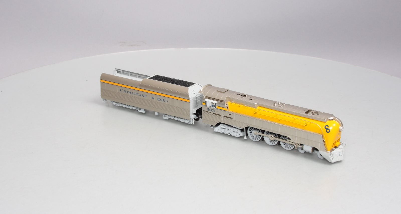 Broadway Limited 4557 HO C&O L-1 4-6-4 Hudson #493 Steam Loco/yellow boiler