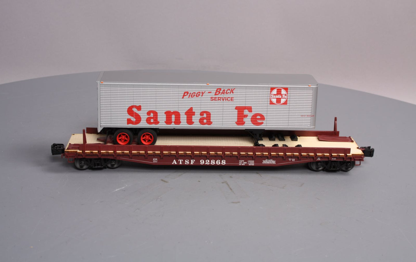 Lionel 6-82840 O Gauge ATSF PS-4 Flat with 40' Trailer