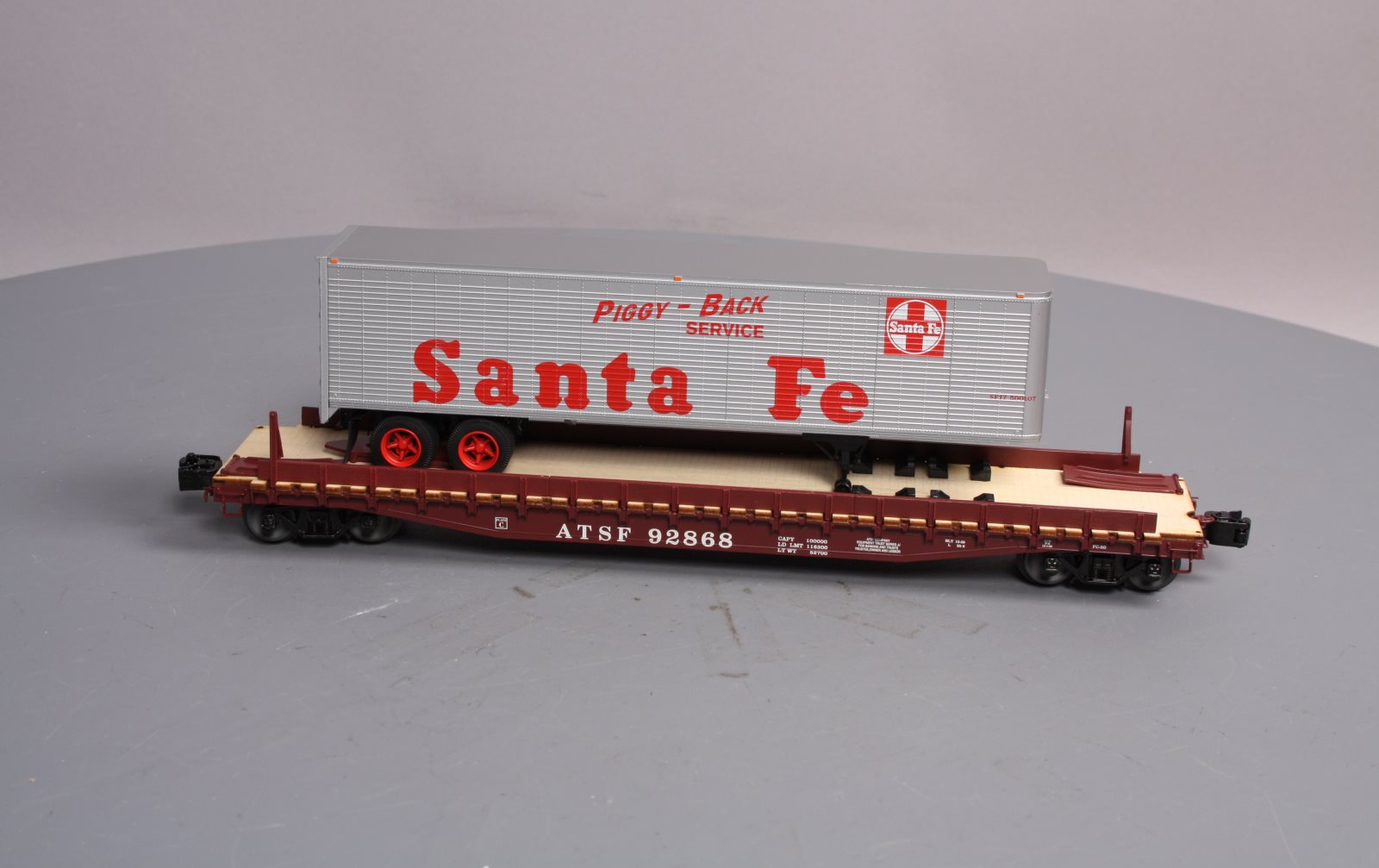 Lionel 6-82840 O Gauge ATSF PS-4 Flat with 40' Trailer