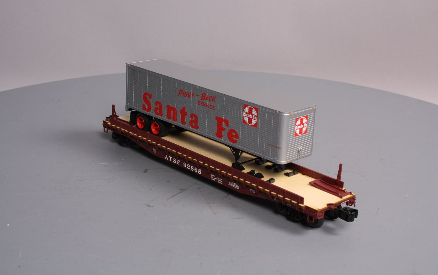 Lionel 6-82840 O Gauge ATSF PS-4 Flat with 40' Trailer