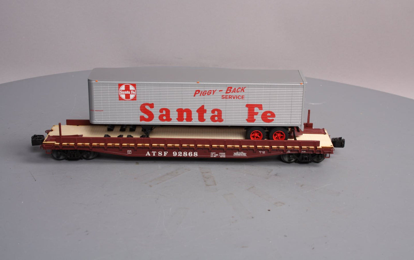 Lionel 6-82840 O Gauge ATSF PS-4 Flat with 40' Trailer