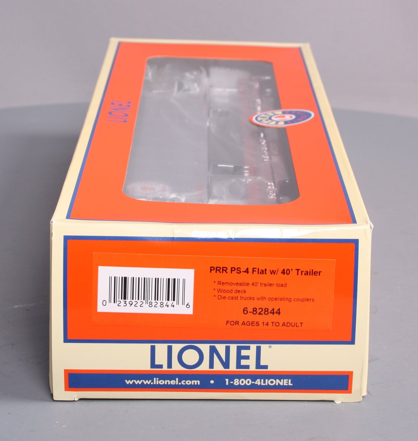 Lionel 6-82844 O Gauge Pennsylvania Railroad 40' PS-4 Flatcar #480297 w Trailers