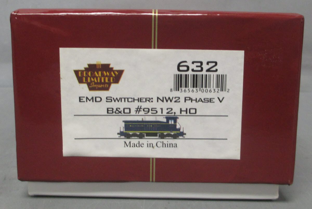 Broadway Limited 632 HO B&O EMD NW2 Phase V Diesel Locomotive #9512 w/ DCC Sound