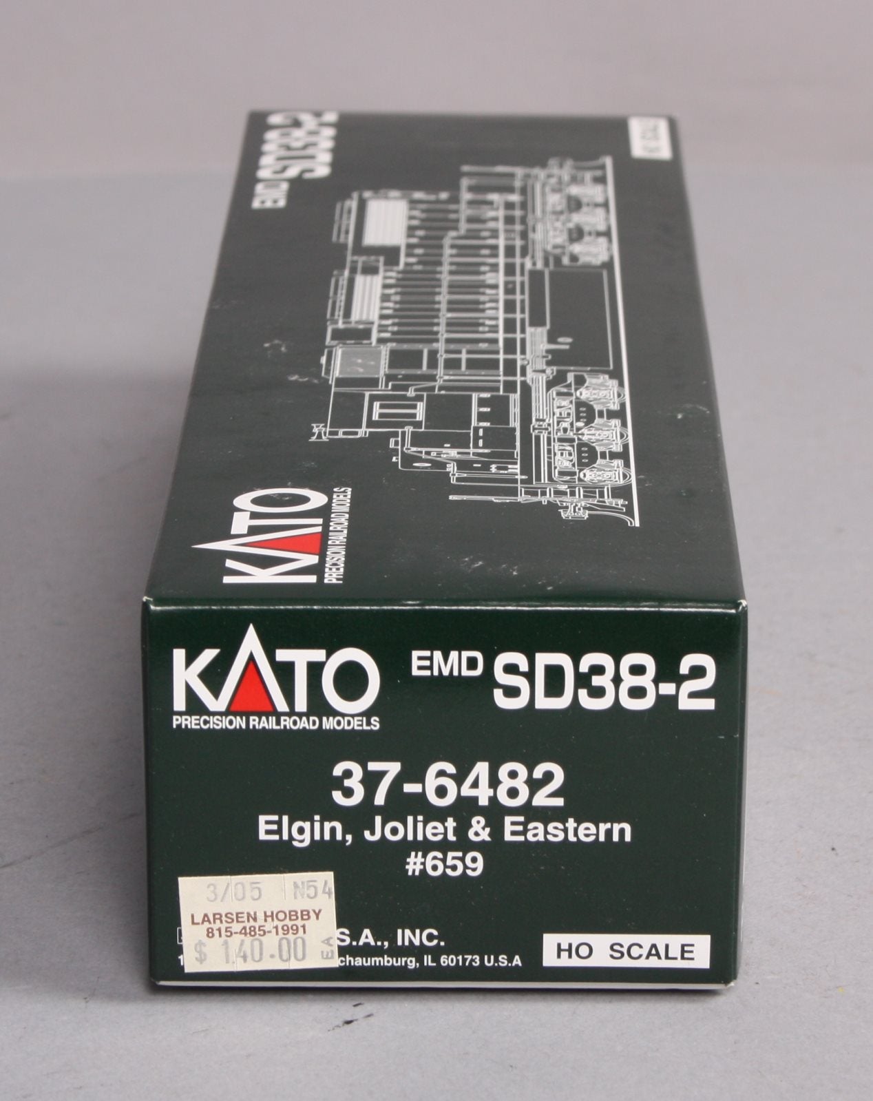 Kato 37-6482 HO Elgin, Joliet & Eastern EMD SD38-2 Diesel Locomotive #659