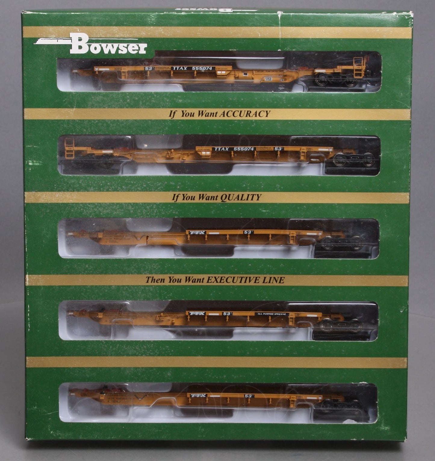 Bowser 40614 HO TTAX Trinity 53' Spine Car 5-Unit Set #555074