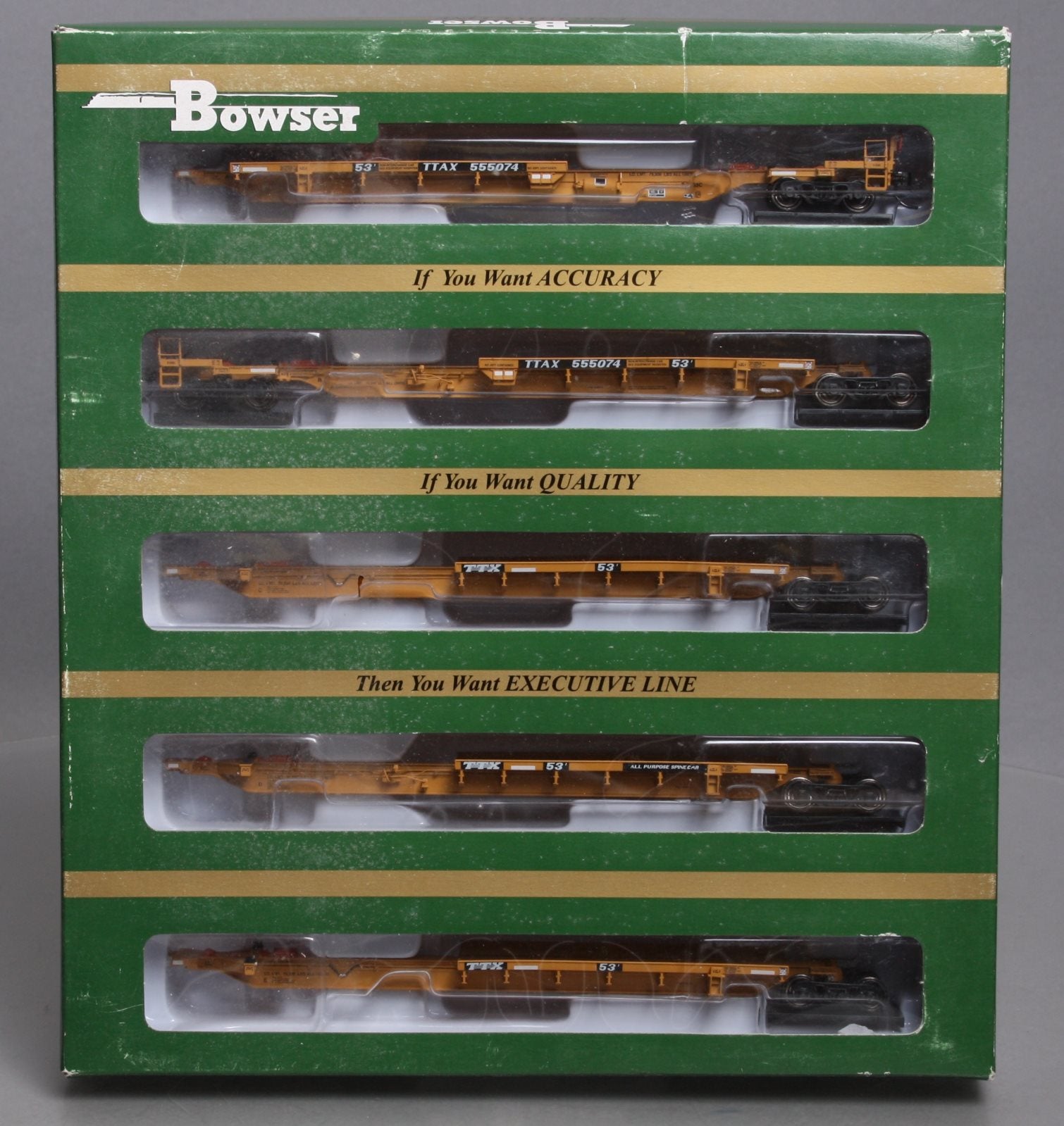 Bowser 40614 HO TTAX Trinity 53' Spine Car 5-Unit Set #555074