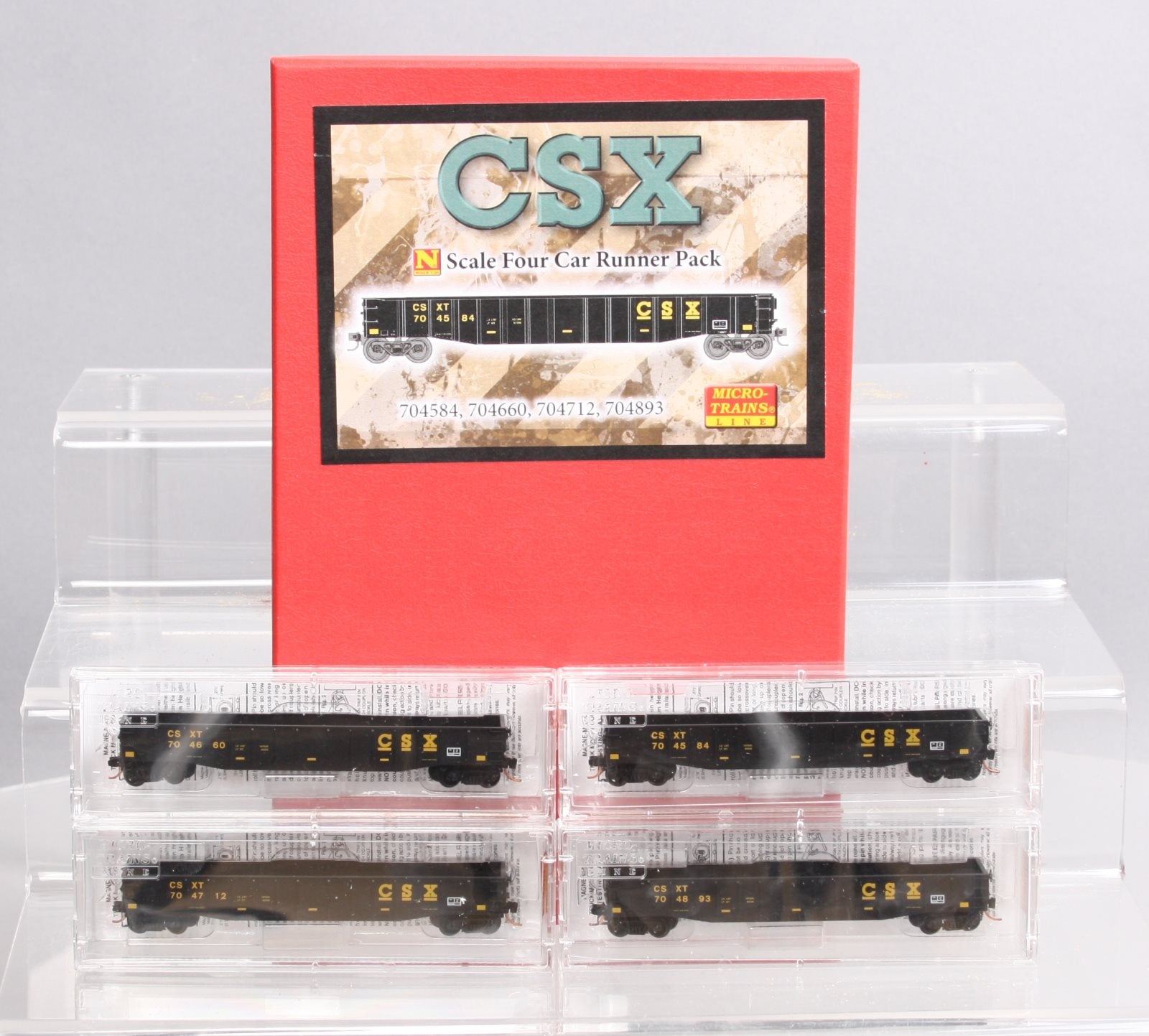 Micro-Trains 99300085 N CSX 50' Gondola Four Car Runner Pack (Set of 4)