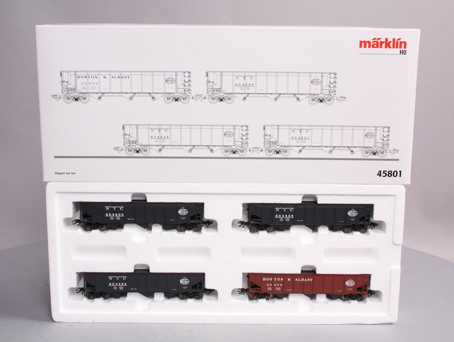 Marklin 45801 HO Scale NYC 4-Car Hopper Set