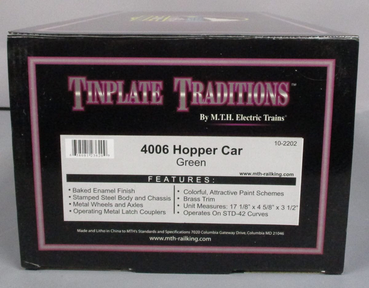 MTH 10-2202 Std. Gauge Tinplate Green 4006 Hopper Car