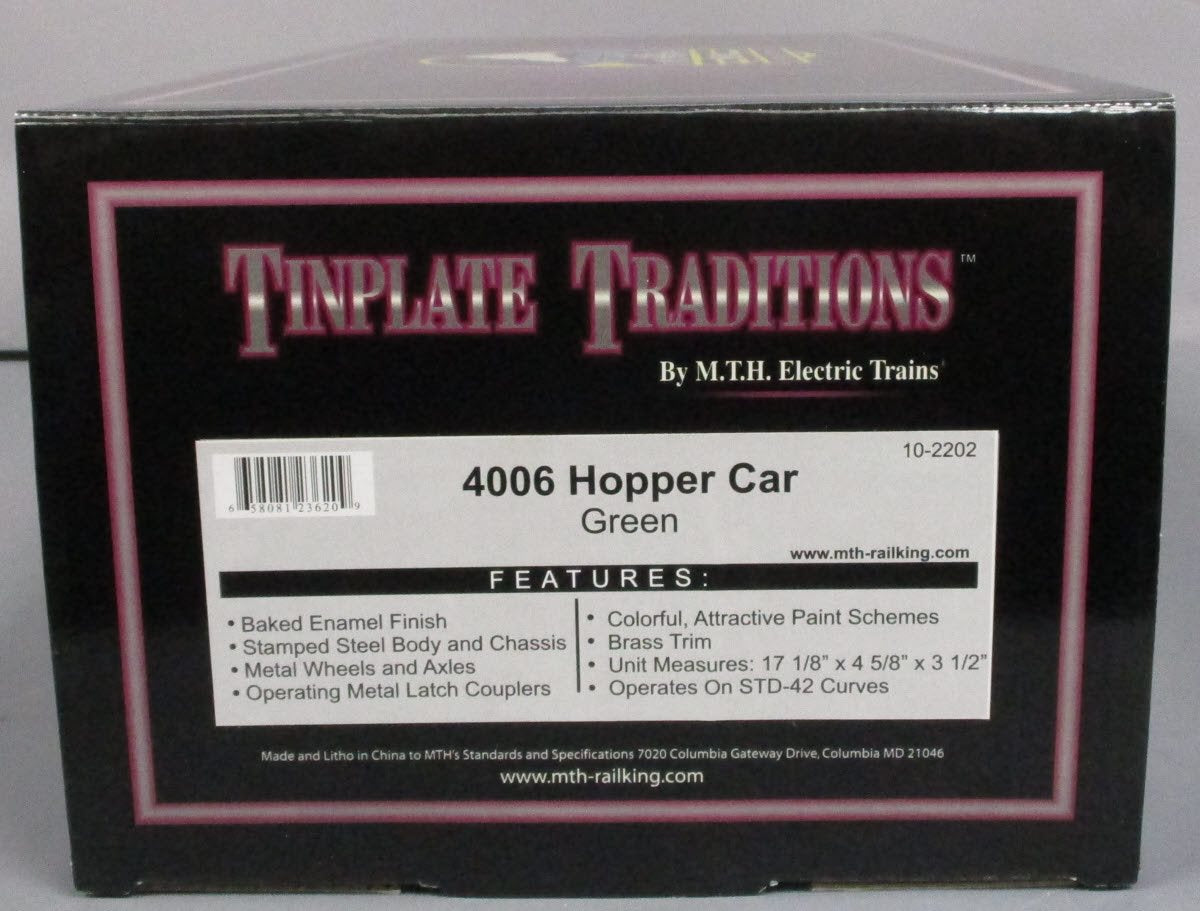 MTH 10-2202 Std. Gauge Tinplate Green 4006 Hopper Car