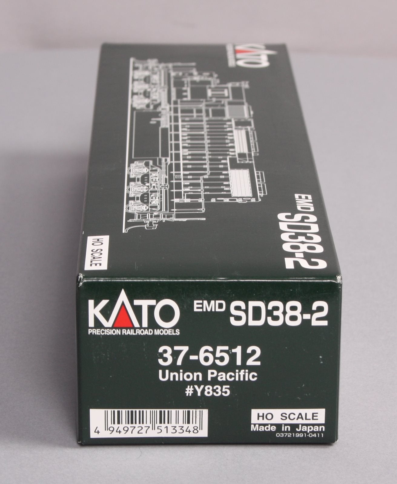 Kato 37-6512 HO Union Pacific SD38-2 Powered Diesel Locomotive #Y835