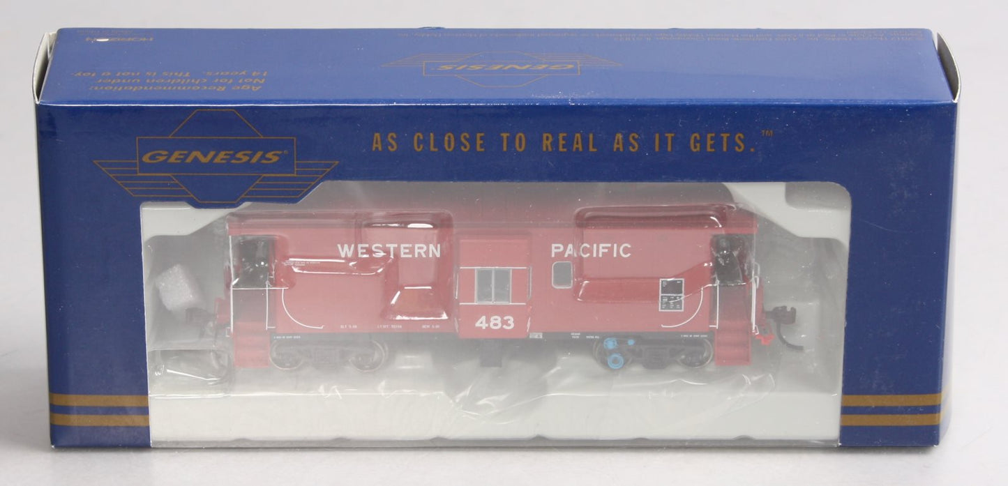 Athearn G63032 HO Genesis Western Pacific 481 Bay Window Caboose W/Lights#483