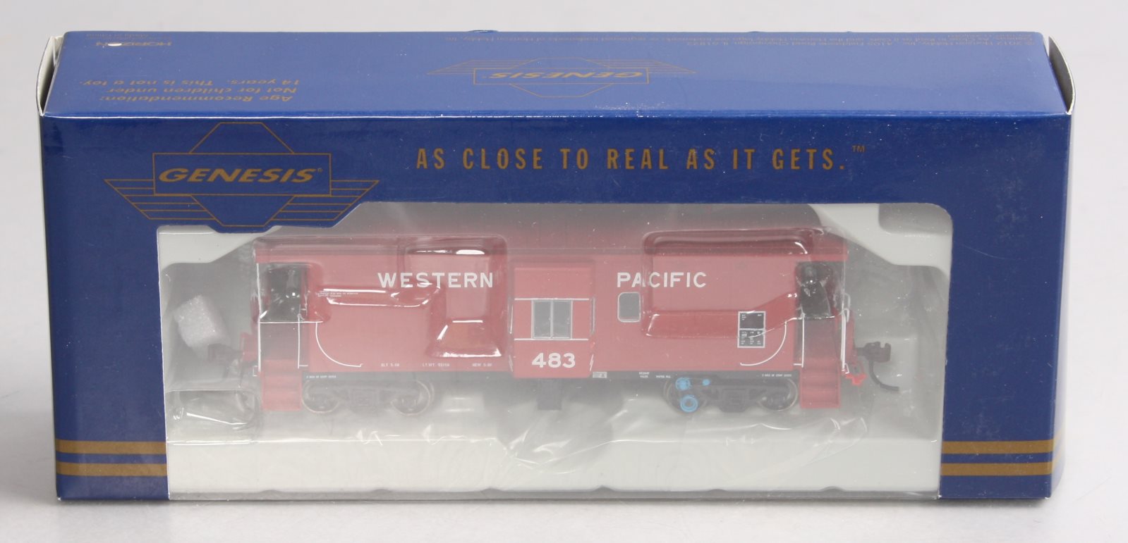 Athearn G63032 HO Genesis Western Pacific 481 Bay Window Caboose W/Lights#483