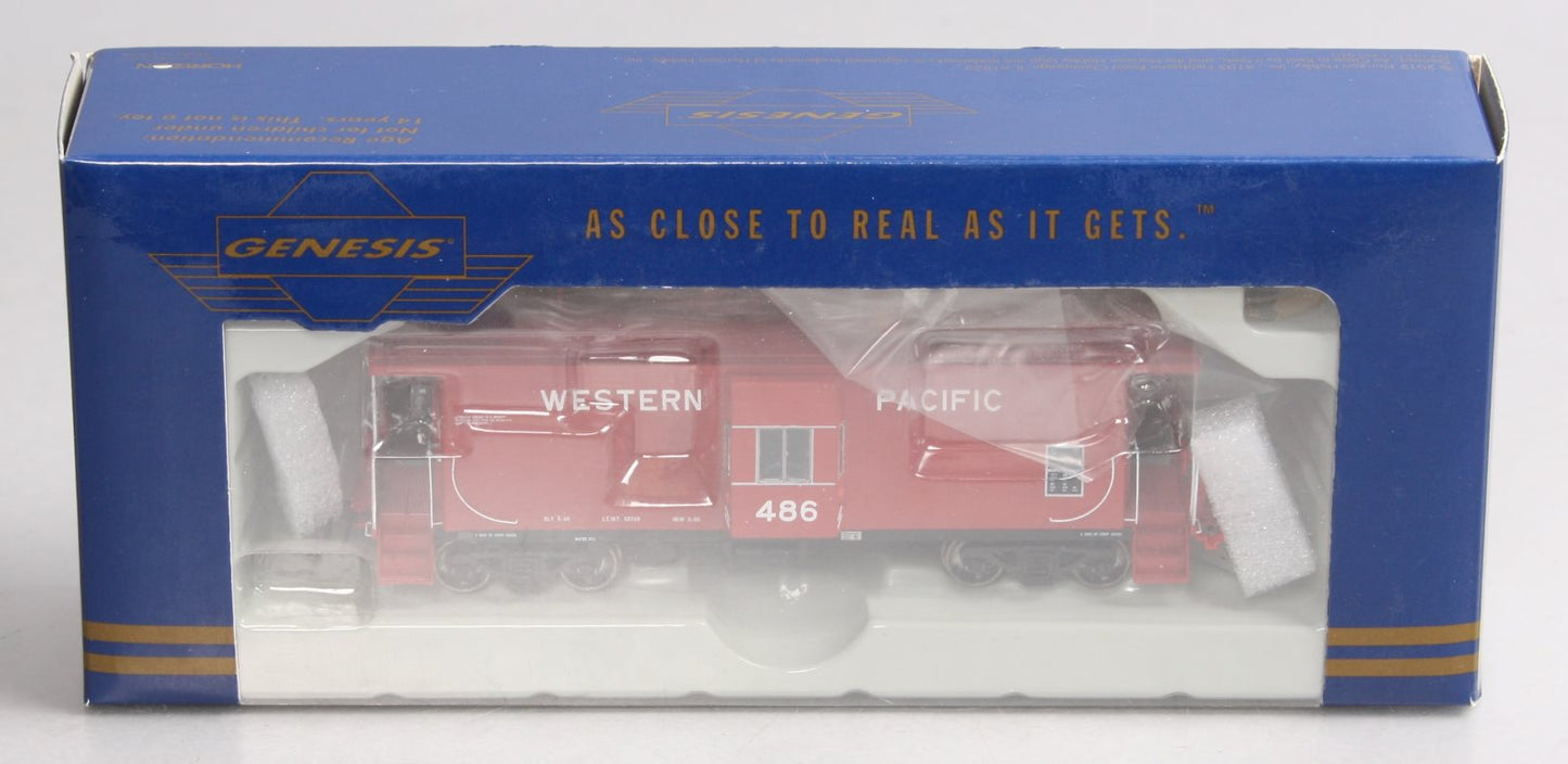 Athearn G63035 HO Genesis Western Pacific Bay Window Caboose W/Lights #486