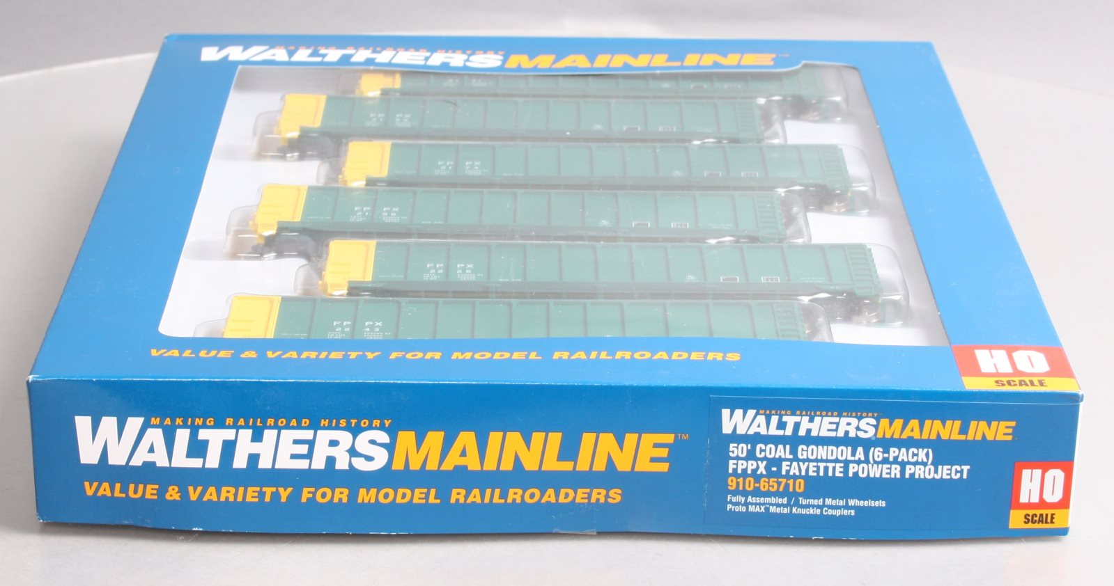 Walthers 910-65710 w50' Coal Gondola 6-Pack - Ready to Run